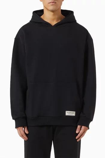Oversized Logo-print Hoodie in Organic Cotton-blend