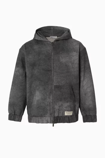 Unisex Zip Hoodie in Soft Denim