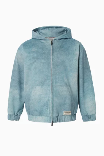 Unisex Zip Hoodie in Soft Denim