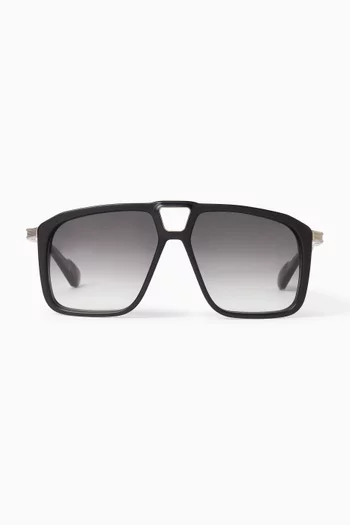 Savoy Aviator Sunglasses in Laminated Acetate & Titanium