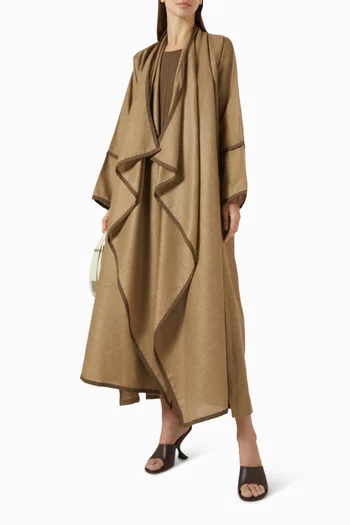 Poncho Abaya Set in Linen
