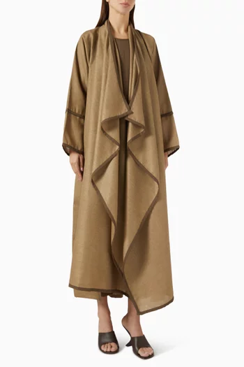 Poncho Abaya Set in Linen