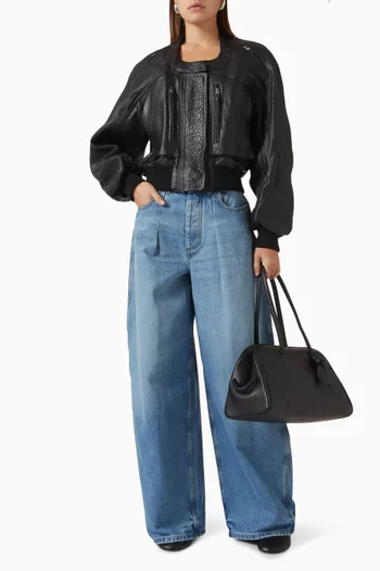 جاكيت تور جلد بارز الملمس