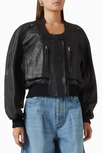 جاكيت تور جلد بارز الملمس