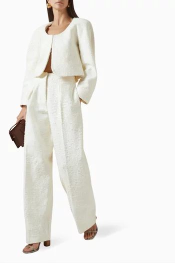 بنطال بقصة مقوسة تويد