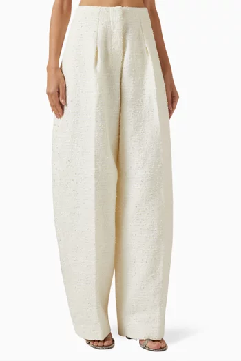 بنطال بقصة مقوسة تويد