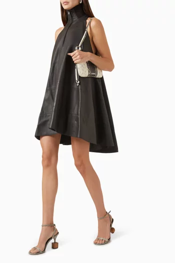 La Petite Robe Triangle Mini Dress in Leather