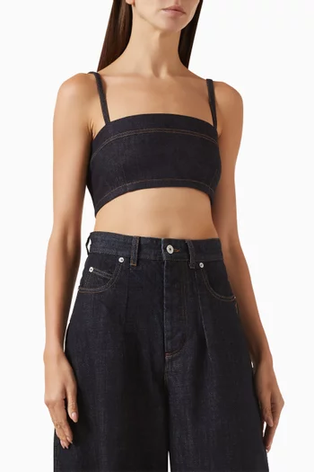 Le Bandeau Bisou Top in Denim