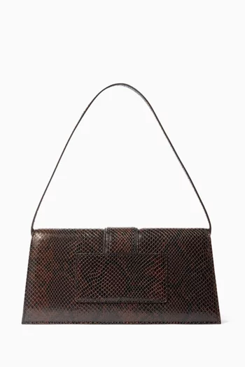 Le Bambino Long Shoulder Bag in Snake-embossed Leather