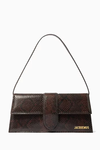 Le Bambino Long Shoulder Bag in Snake-embossed Leather