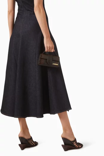 حقيبة لو بامبينو ميني بيد علوية جلد بنقشة جلد أفعى