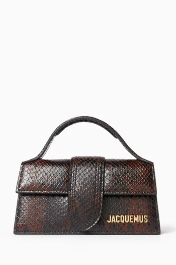 حقيبة لو بامبينو ميني بيد علوية جلد بنقشة جلد أفعى