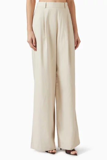 Hailey Wide-leg Pants in Cotton-linen