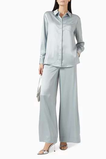 Auggie Wide-leg Pants in Satin