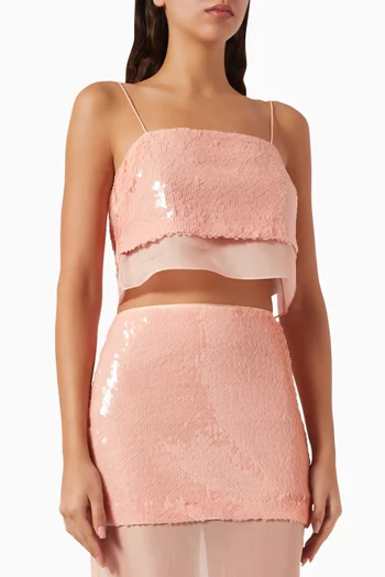 Gwen Layered Cami Top in Organza