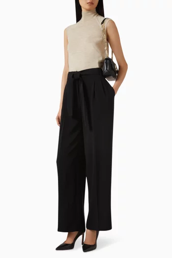 High-neck Top in Merino-wool