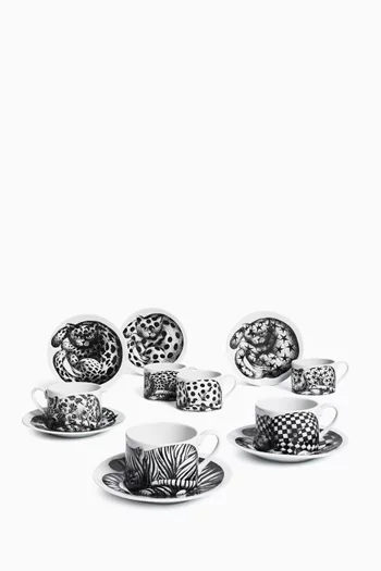 طقم فناجين وأطباق قهوة هاي فيديليتي، زوجان