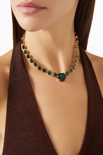 Cupid Heart Necklace in Gold-plated Brass