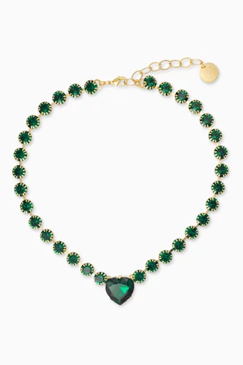 Cupid Heart Necklace in Gold-plated Brass