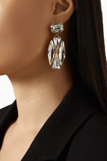 أقراط متدلية هيرا مرصعة بالكريستال نحاس مطلي بلون ذهبي