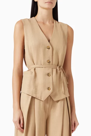 Eva Vest in Linen-blend