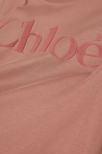 Velvet Logo T-shirt in Cotton-jersey