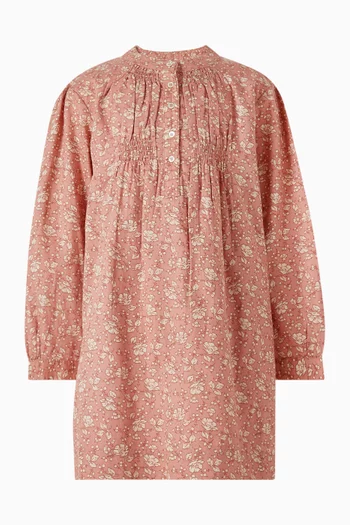 فستان تانيا بنقشة زهور قطن عضوي