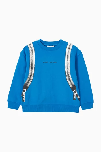 سويت شيرت بطبعة حقيبة ظهر قطن جيرسيه