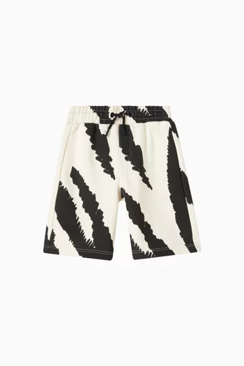 Zebra-print Sweatshorts in Cotton