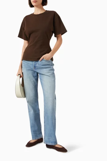 High Rise Straight Jeans in Denim