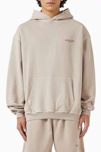 كنزة بغطاء رأس وشعار Owners Club‏ قطن