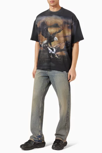 بنطال جينز بقصة ساق مستقيمة دينم