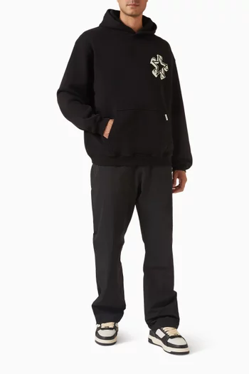 كنزة بغطاء رأس وطبعة نجوم صوف قطني