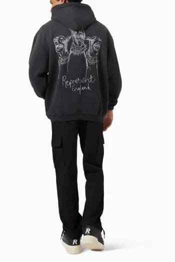 Hand Drawn Thoroughbred Dogs Hoodie in Cotton