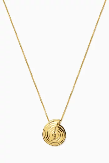 Spiral Mini Pendant Necklace in 18kt Gold-plated Brass