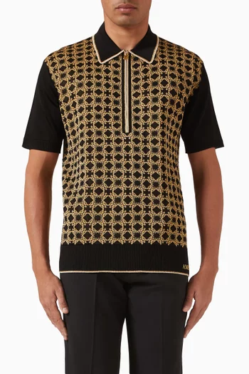 تي شيرت بولو كواد بسحّاب منسوج