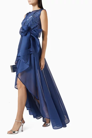 فستان سهرة دانتيل مطرز بالترتر