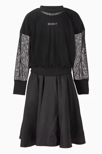 2-in-1 Midi Dress in Mesh