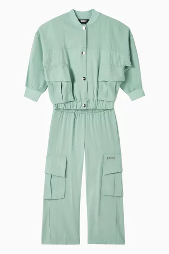 بنطال بجيوب كارغو كبيرة تويل