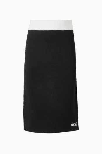 Reversible Pencil Midi Skirt in Knit