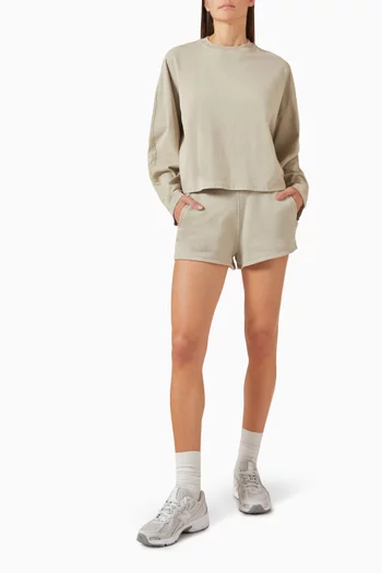 Initial Washed Shorts in Cotton Fleece