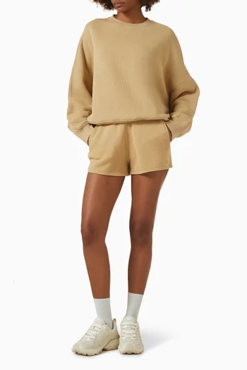 Initial Washed Shorts in Cotton Fleece