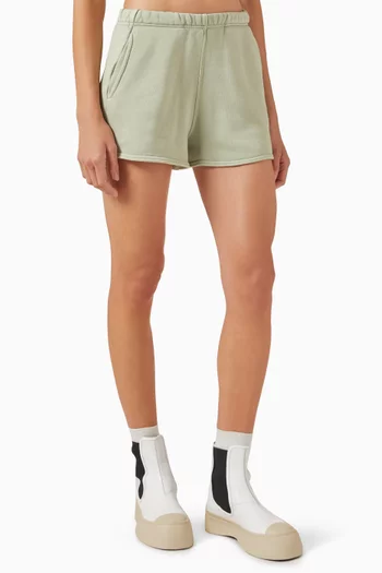 Initial Washed Shorts in Cotton Fleece
