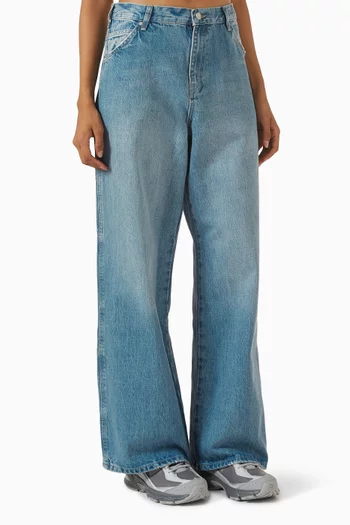 بنطال جينز سكيتر بقصة ساق واسعة دينم