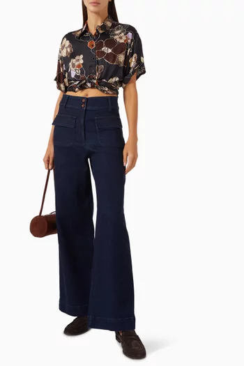 Manhattan Wide-leg Jeans in Denim