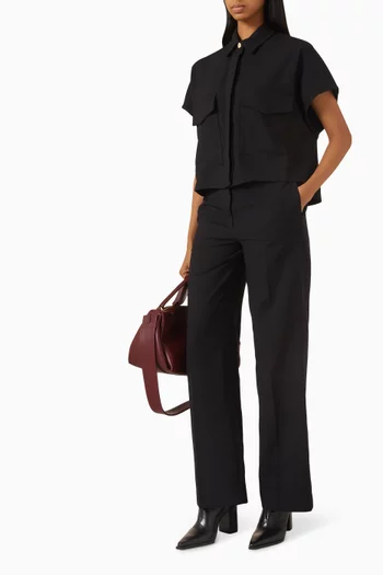 بنطال تانكريد بقصة ساق مستقيمة تويل