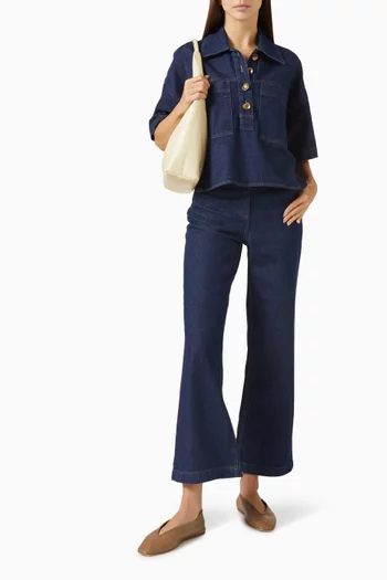 Davis Cropped Jeans in Denim