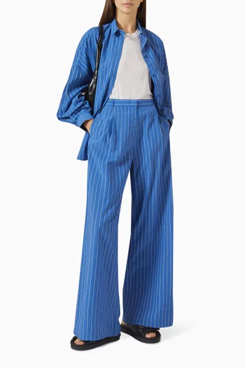 Provencia Striped Pants in Viscose-blend