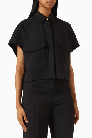 Bianca Jewel-button Shirt in Twill