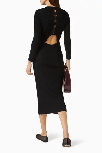 فستان باريسو متوسط الطول نسيج مضلع